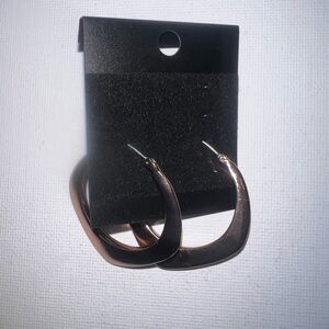 Rose Gold Hoop Earrings‎ Geometric Square Statement Fashion Jewelry